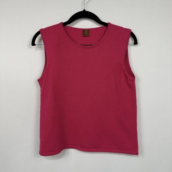 Giorgio's Palm Beach 100% Cashmere Sleeveless Tank Vest Fuchsia Pink Italy Large - Picture 1 of 5